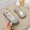 Sandalias de Turbante para Niñas 2026 Verano Nuevas Estilo Coreano Caladas Zapatos de Bebé Niña Pequeña Elegantes Suela Suave Tejidas Zapatos de Princesa