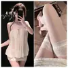 Lingerie Erótica de Luxo Meiyujia, Top Tubinho Sexy, Saia Bodycon Sexy de Renda Rosa Nude, Uniforme de Tentação para Garotas Sensuais