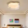 Lámpara de Techo Nube, Estilo Vintage Crema, Protección Ocular, Iluminación de Espectro Completo para Habitación Infantil, Mármol Imitación, Estilo Mid-Century