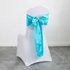 Fornecimento direto da fábrica capa de cadeira para cena de banquete de casamento de hotel encosto Laço de flor fita encosto de cadeira Lenço de seda acetinada floral