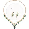 Conjunto de Collar y Aretes de Lujo Ligero de Alta Gama con Diamantes Completos Estilo Europeo y Americano, Accesorios para Vestido de Novia, Joyería de Noche para Mujer