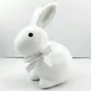 Adornos de Conejo de Terciopelo Artificial de Pascua Transfronterizos, Conejo Decorado con Lazo de Cáñamo, Decoración de Escena Festiva