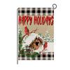 Bandera navideña de lino para jardín transfronteriza de Amazon, con estampado de árbol de Navidad y letras a cuadros, decorativa para patio al aire libre.