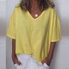 Camiseta holgada con cuello en V para mujer, estilo casual europeo y americano, de AliExpress, Amazon, novedad de verano 2019.
