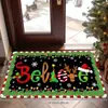 Tapete de casa de diatomita com atmosfera decorativa de Natal estilo Ins, resistente à sujeira e antiderrapante, capacho para porta de entrada