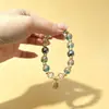 Pulsera de cristal con lámina de oro, multi-tesoro, Buda de jade, de diseño cultural y artístico, para mujer, de lujo ligero con sensación de alta gama, que atrae la fortuna y la suerte, con diseño estilo chino