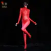 Medias Brillantes tipo Aceite de Arcoíris, Body Ajustado, Delgado y Brillante, Cintura Sexy de Encaje, Body Transparente con Aberturas Lencería Erótica