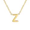 La joyería de moda europea y americana no se desvanece, venta al por mayor al contado, oro K real de 18 quilates, colgante de acero inoxidable, collar con 26 letras del alfabeto inglés