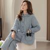 Pijama acolchado de invierno para mujer, de tres capas, de forro polar coral grueso, chaqueta acolchada de algodón para otoño e invierno, ropa exterior con forro polar, ropa de abrigo para el hogar.