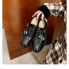 Zapatos de Cuero Redondos Resistentes a las Arrugas con Tacón Grueso, Estilo Británico, Mocasines que Aumentan la Altura para Mujer, Nuevos Zapatos de Cuero Cálidos de Invierno para Mujer