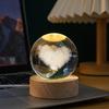 Luz nocturna de bola de cristal tallada para interiores, adornos de escritorio de cristal blanco, regalos para estudiantes, pequeños regalos de alto sentido, luz nocturna