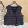Chaleco Ligero de Plumas con Cuello en V Estilo Corto para Mujer, Nuevo Producto Otoño e Invierno 2026, Chaleco Cálido para Usar como Capa Interior debajo de Abrigos, No Pierde Plumas