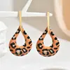 Pendientes geométricos de leopardo de moda europea y americana Pendientes vintage Maillard Pendientes de temperamento de moda Sentido de lujo ligero de alta gama