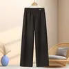 Nuevos estilos de invierno para mujeres de mediana edad: pantalones de moda y casuales, de corte holgado, cintura alta y pierna recta para primavera y otoño