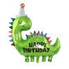 Promoção Quente da Amazon Chapéu de Aniversário Desenho Animado Coroa Dinossauro Verde Balão de Filme de Alumínio Conjunto Combinado Kit com 5 Peças Atacado de Balões