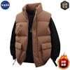 Marca Nasa Roupas de Trabalho de Alta Qualidade Coleira Alta Colete de Algodão Masculino Inverno Quente e Versátil Cor Sólida Colete Sem Mangas Jaqueta