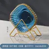 Soporte para plato de huesos transparente para el hogar, juego de plástico con borde dorado, lujo ligero, fácil de limpiar, plato de huesos, sala de estar, multiusos