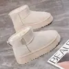 Botas de Neve com Solado Grosso Femininas 2026 Novo Estilo Inverno Outdoor Quente Antiderrapante Com Pelúcia Espessa Sapatos de Algodão DY16999