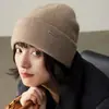 Artículos de lujo peinados 1ooshmere gorro de cachemir puro gorro tejido gorro de lana gorro de otoño e invierno para mujer gorro de luna
