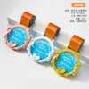 Medalla Metálica de Arena Líquida de Nuevo Estilo para Conmemoración del Día de Deportes Escolares de Otoño, Placa para Competición de Esquí, Premio de Honor para Eventos de Caminata