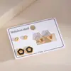 Pequeño Nicho Simple Estrella Corazón Dopamina Acero Inoxidable Set Europeo Americano Lujo Ligero Temperamento Sentido del Diseño Pendientes para Mujer