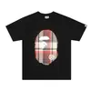Camisetas de Marca de Moda Transfronteriza para Parejas para Hombres y Mujeres, Camiseta de Manga Corta con Cuello Redondo y Letras Digitales para Hombre, Cabeza de Mono Bape, Camiseta de Manga Corta para Mujer de Comercio Exterior