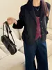 ¡Toma real en stock!~ Blazer de gamuza Maillard para mujer con silueta nueva y diseño holgado, chaqueta casual de nicho, 3 colores