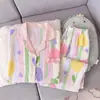 Pijama de mujer estilo Ins para primavera y otoño, estilo fino de algodón nube 2026, conjunto de ropa de casa de dibujos animados dulce de manga larga y pantalón largo