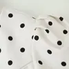 Artículo Caliente Transfronterizo de AliExpress 2026 Primavera Nuevo Blazer de Mujer de Lunares con Cuello Alto, Mangas Abullonadas, Línea A, Cintura Ceñida