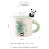 Linda Taza de Cerámica de Dibujos Animados de Panda Pequeño para el Hogar con Tapa y Cuchara Taza de Alto Valor de Color Taza de Regalo Acompañante