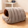 Casa desmontable universal para las cuatro estaciones, cama cerrada para gatos, saco de dormir cálido para invierno, caseta para perros pequeños gruesa con forro polar