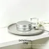 Caja Redonda de Aluminio Plateado de 25g con Rosca para Dispensar Líquidos, Cremas, Cosméticos. Lata Metálica Sellada con Tapa de Rosca