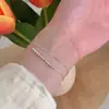 Pulsera Brillante de Gama Alta para Mujer Plata S925 Diseño de Nicho Ins Pulsera de Estilo Frío Simple Pulsera de Cadena Lisa