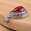 La fuente de carácter plata fábrica bienes plata tailandesa Seiko Gabu caja joyería de plata S925 mujeres gotas de agua colgante de corindón rojo