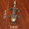 Dragón de aleación 3D tridimensional para actividades en el hogar, oficina, escritorio, joyería antigua con mango de dragón chino, artesanías de metal