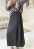 ¡Falda tulipán favorecedora y elegante! Falda midi cómoda de cintura plana minimalista, ligeramente elástica, falda larga informal con silueta curva