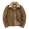 Chaqueta de pana para hombre con forro polar de algodón y cuello camisero, Abrigo cálido de invierno, Chaqueta gruesa casual para hombre 2116