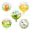 Globo de Cumpleaños Nuevo Transparente de 22 Pulgadas 4D Animales del Bosque Dinosaurio Globo Esférico Decoración para Primer Cumpleaños de Bebé