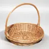 Cesta Pequena de Bambu em Vime, Cesta de Mão, Cesta de Armazenamento de Rattan, Cesta Trançada, Cesta de Piquenique de Colheita Infantil, Mini Cesta Pequena