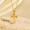 Accesorios de Collar de Cruz de Zirconia Transfronterizos Europeos y Americanos, Lujo Ligero, Diseño de Nicho de Alta Gama, Joyería Versátil de Cadena para Suéter