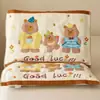 Funda de Almohada Infantil Algodón Puro Dibujos Animados Gasa Funda de Almohada Par Funda de Almohada Paquete Individual Antideslizante y Anticaída