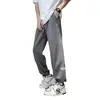 Pantalones Waffle de Verano para Hombre Nuevos de Moda Sueltos Estudiante Guapo Transpirables Versátiles Casuales Leggings Pantalones de Chándal
