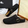 Sapatos Meia-Bota Fechados no Dedo do Pé Estilo Birkenstock Famosos na Internet Inspirados em Celebridades para Homens, Calçados Slip-On Versáteis para Moda de Primavera e Verão ao Ar Livre