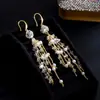 Pendientes de Borla de Cristal Estilo Hada Súper, Modernos y Elegantes, Pendientes de Lujo Ligero, Versátiles y de Gama Alta, Pendientes Adelgazantes para Rostros Cuadrados y Redondos