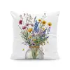 Amazon Cesta de Flores Estilo Pastoral Primavera e Verão Capa de Almofada Floral Almofada de Sofá Tulipa Capa de Almofada Curta de Pelúcia