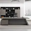 Atractiva Combinación de Escritorio y Silla para Jefe, Oficina de Presidente Sencilla y Moderna, Escritorio Ejecutivo Individual para Gerente General, Muebles para Oficina de Presidente