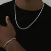 Temu Popular Joias Transfronteiriças Conjunto de Colar e Pulseira Masculina Combinação Colar Cubano Espesso de Aço Inoxidável