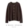 Suéter de cachemira para mujer, cárdigan 100% cachemira pura, abrigo de punto grueso de doble hebra con cuello redondo, nuevo suéter jacquard de alta resistencia para otoño e invierno