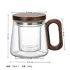 Taza de Vidrio Popular con Vista a la Montaña y al Río, Filtro Interior de Vidrio de Borosilicato Alto, Taza de Té de Gama Alta con Separación de Té y Agua