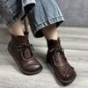 Botas Martin Retro Otoño 2026 Estilo Étnico con Forro de Felpa, Cordones, Cremallera Lateral y Suela Suave, Botas Cortas Cálidas